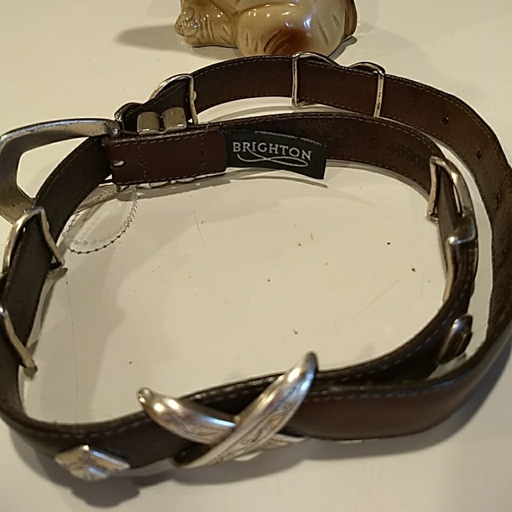 Brighton belt  color brown with silver size(S)